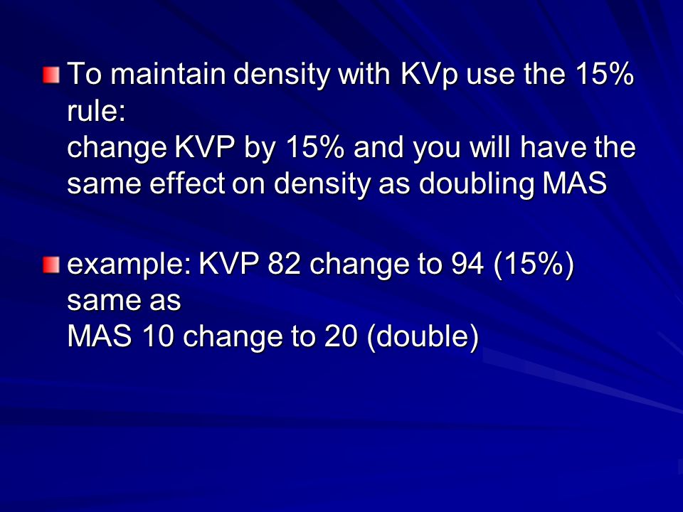 Kvp And Mas Technique Chart