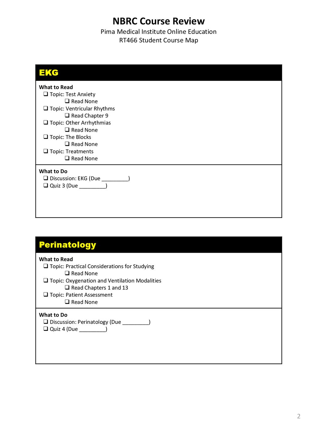 Pima Medical Institute Calendar 2025
