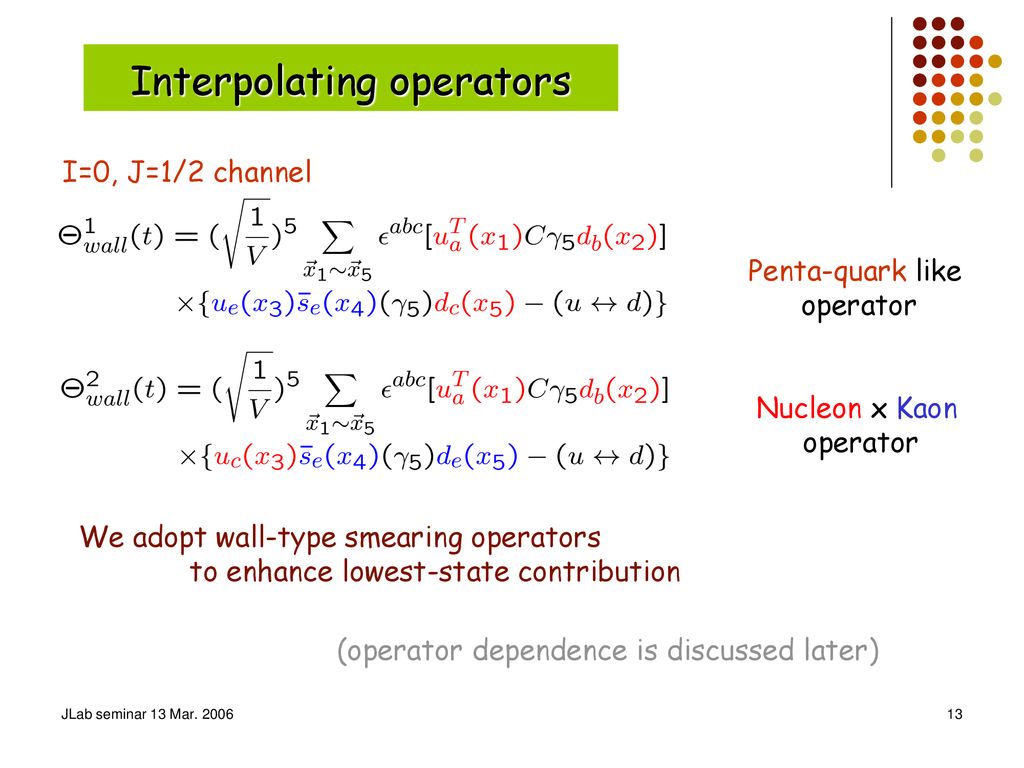 Interpolating operators