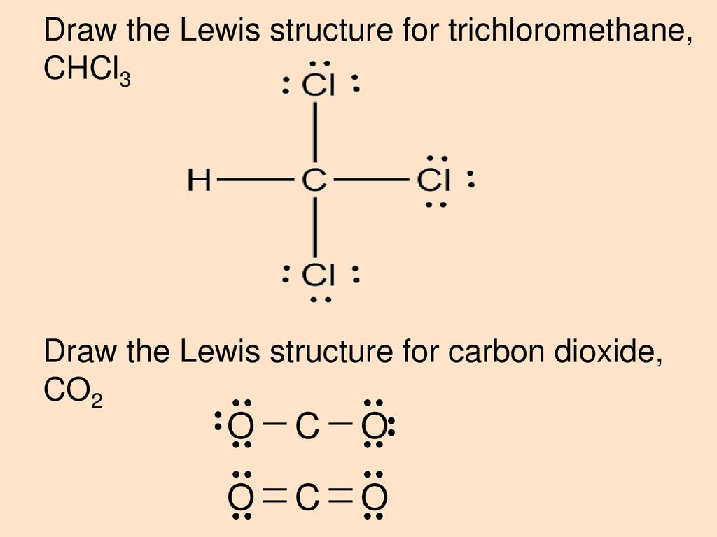 O C O O C O Draw the Lewis structure for trichloromethane, CHCl3.