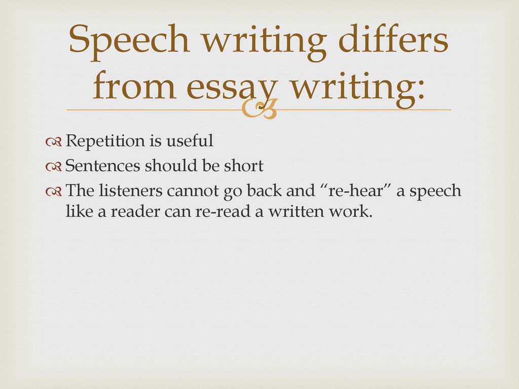 how does speech differ from writing