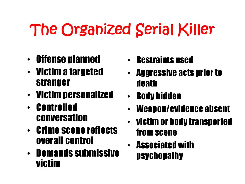 Organized vs. Disorganized Serial Killers: A Glimpse into Myers