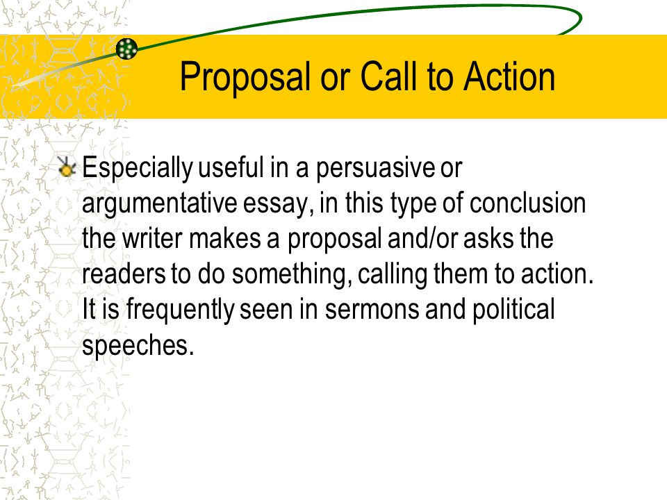Proposal or Call to Action
