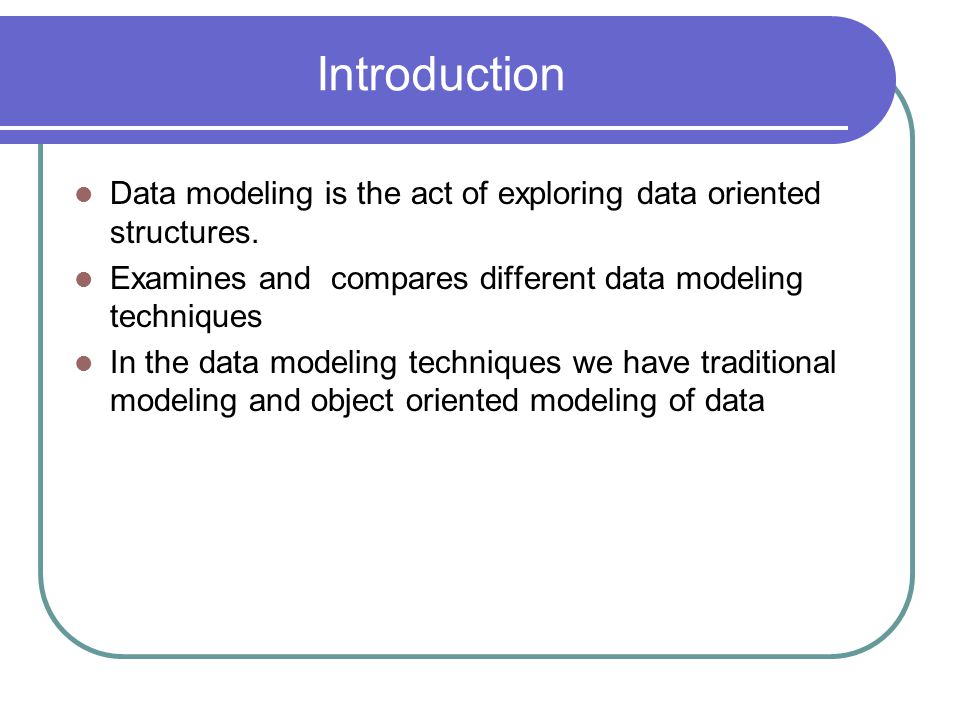 Compare models. Data Modeling.