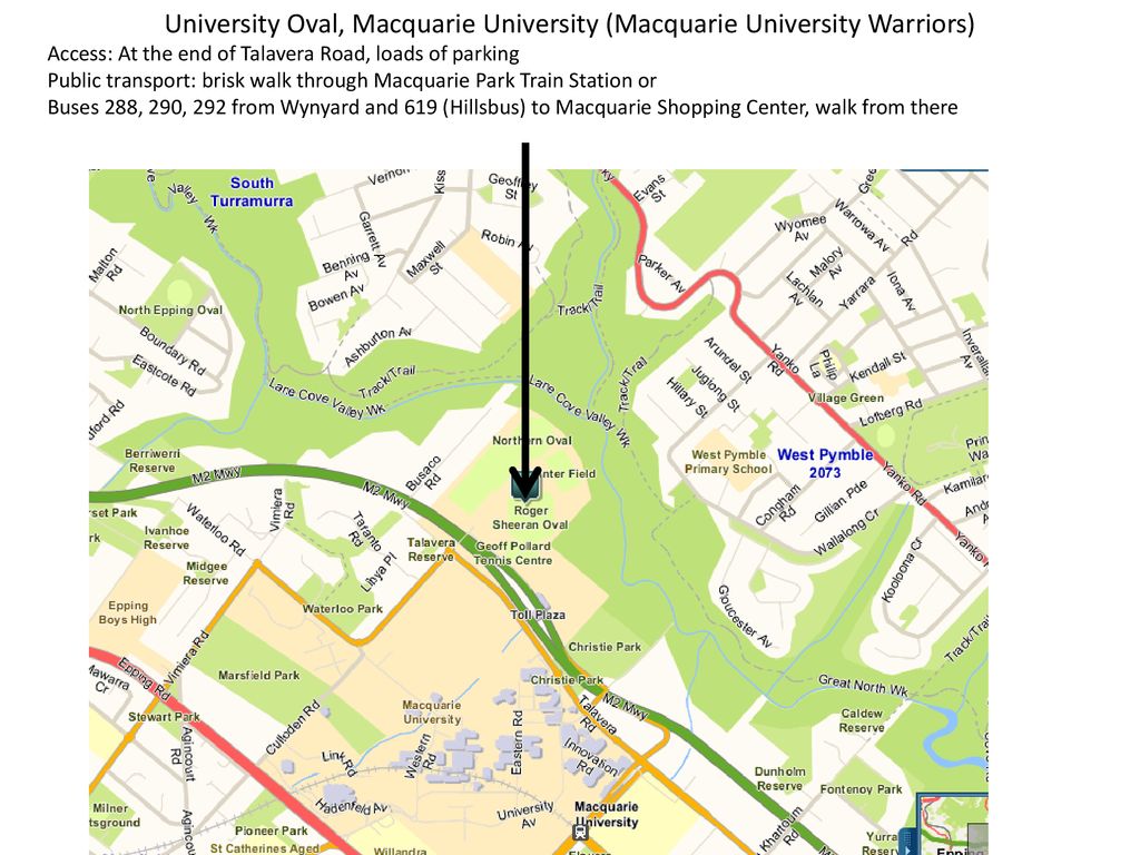 University Oval, Macquarie University (Macquarie University Warriors)