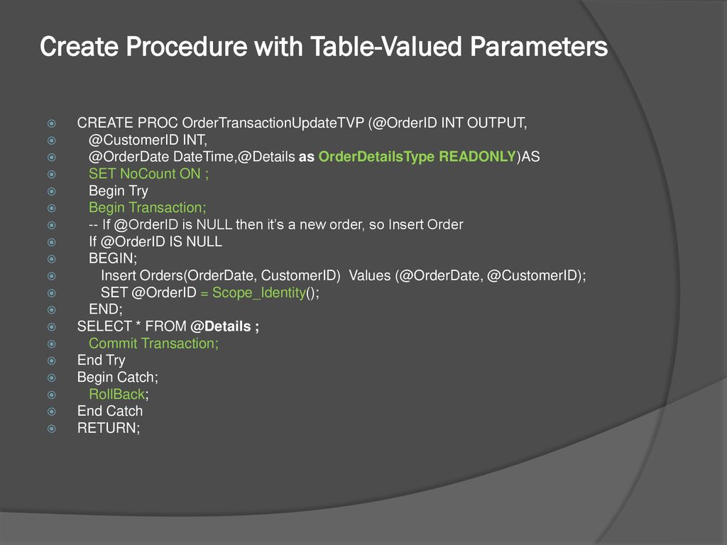Sql server stored procedures ppt download