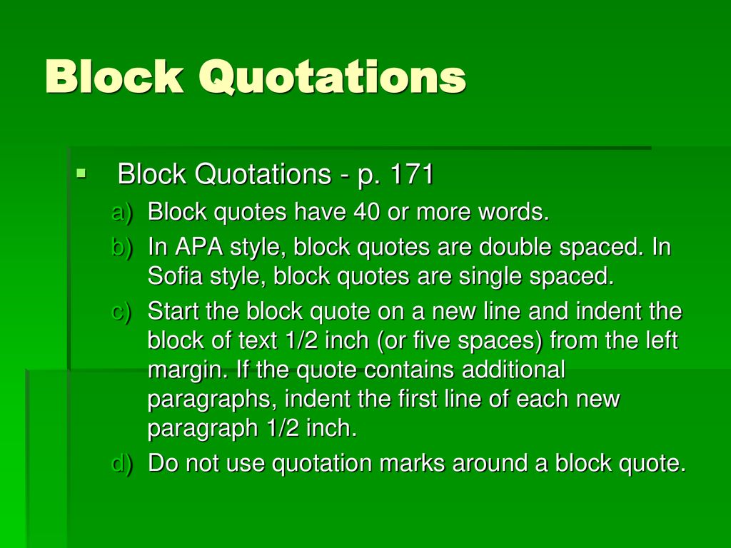 apa style block quotes