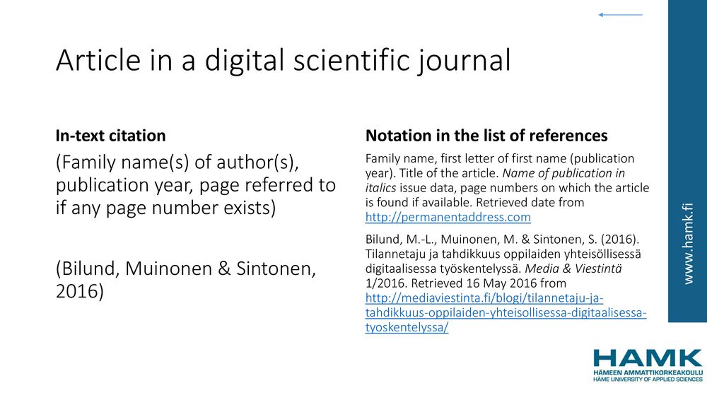 Creating Citations At Hame University Of Applied Sciences Ppt Download Creating Citations At Hame University Of Applied Sciences Ppt Download