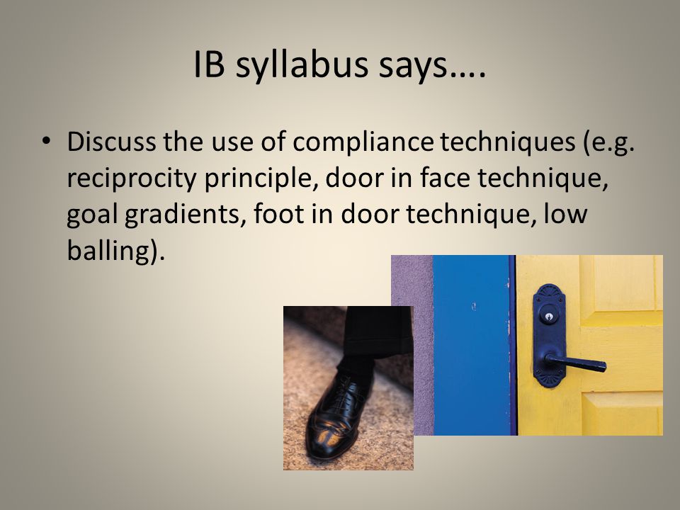 Ib Syllabus Says Discuss The Use Of Compliance Techniques