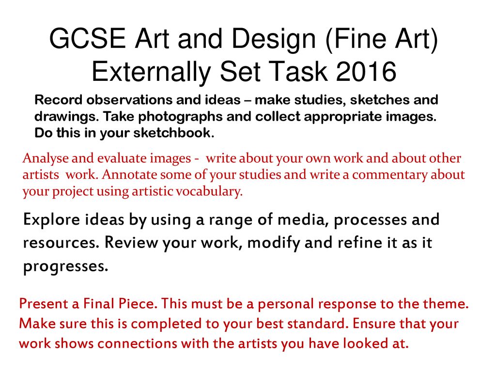 Gcse Art And Design Fine Art Externally Set Task Ppt Download