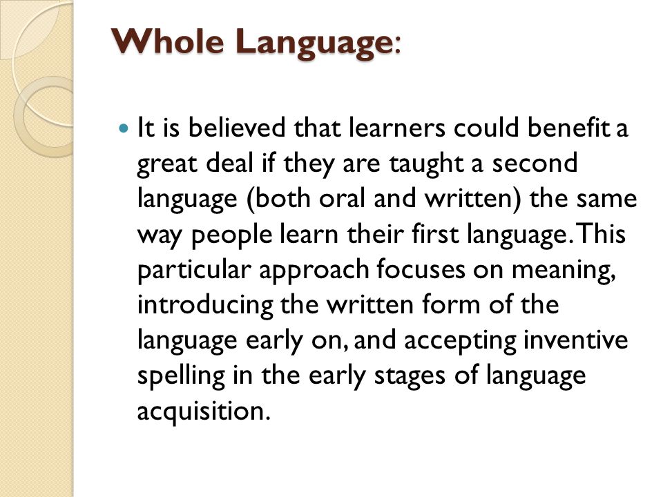 Whole Language: