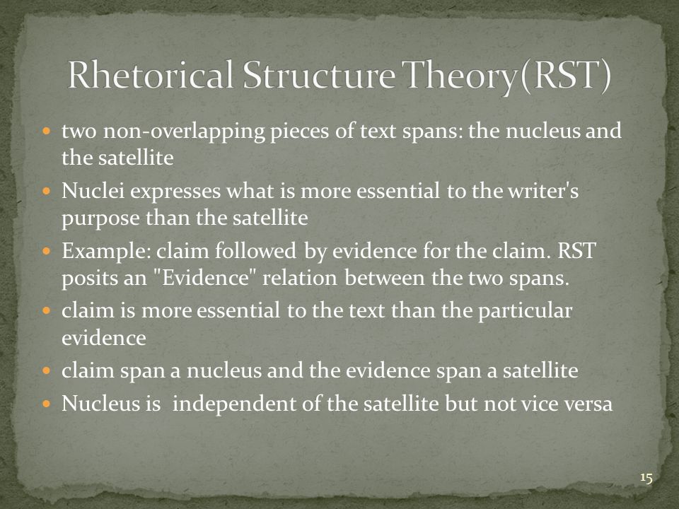 Rhetorical Structure Theory(RST)