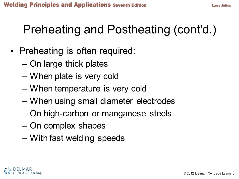 Preheating and Postheating (cont d.)