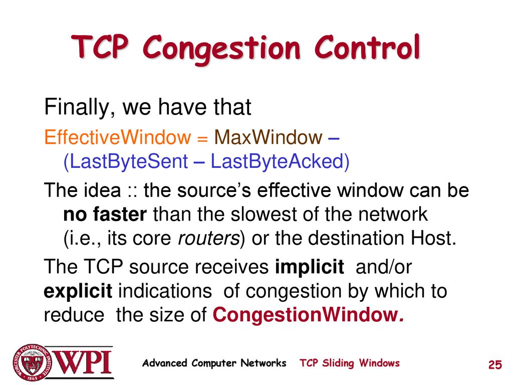 Tcp sliding windows flow control and congestion control ppt download