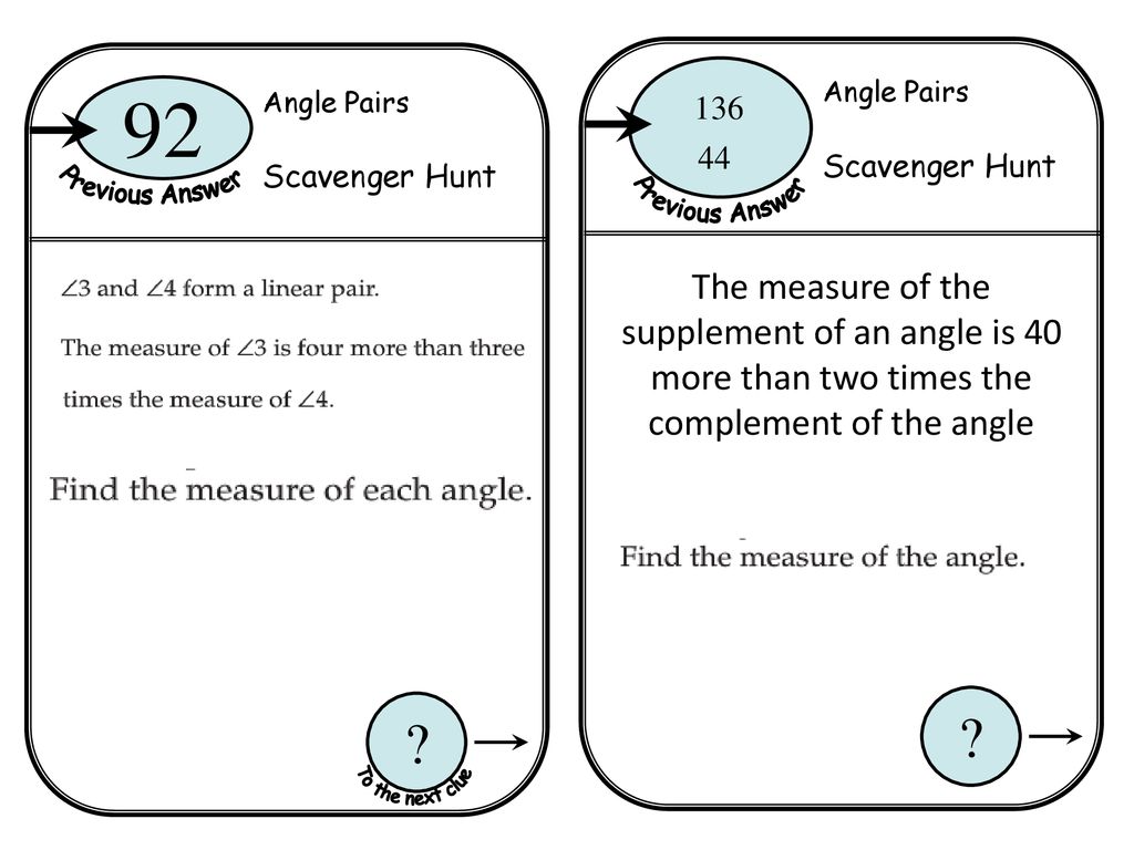 Angle Pair Scavenger Hunt ppt download