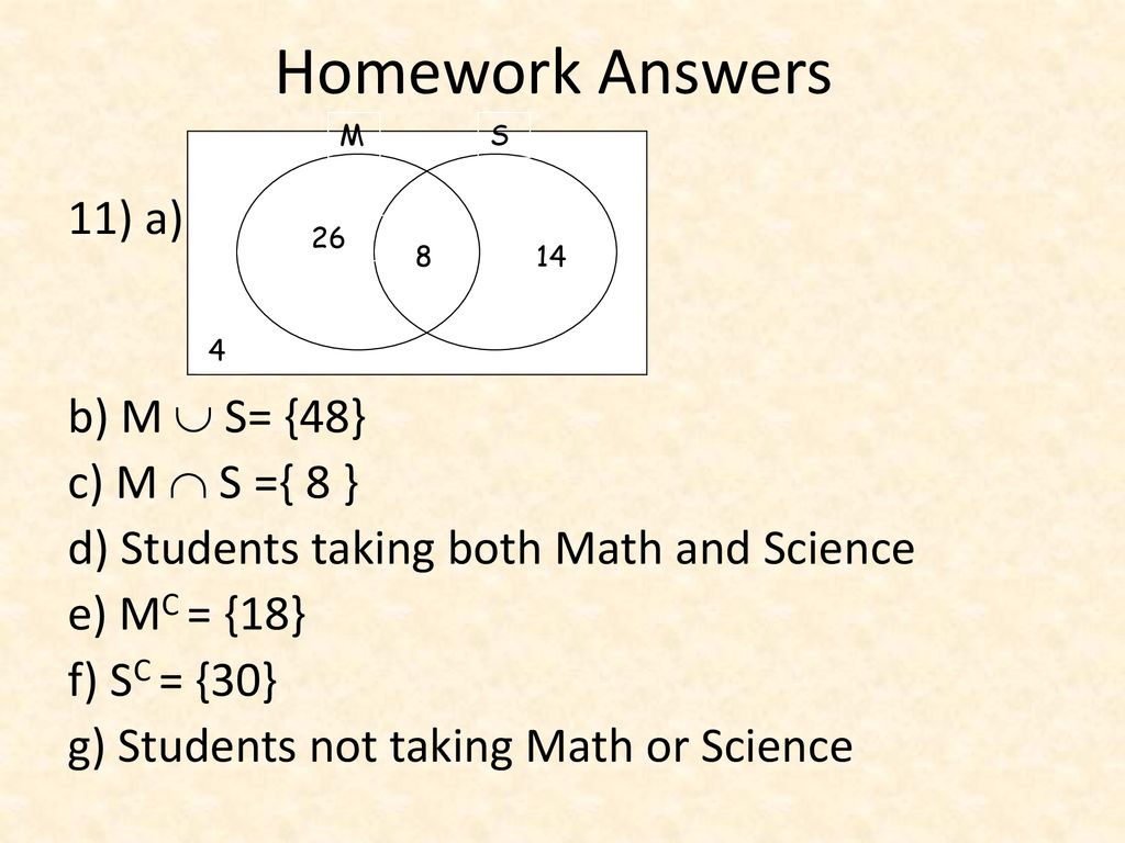 Homework Answers M. S.