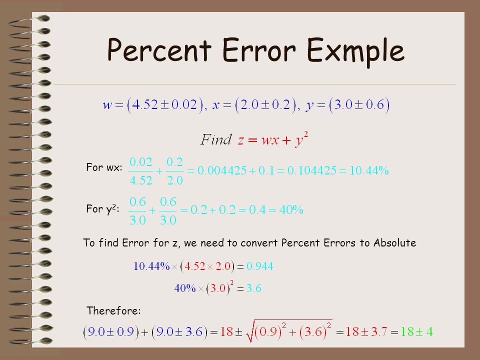Howto How To Find Percentage Error In Area