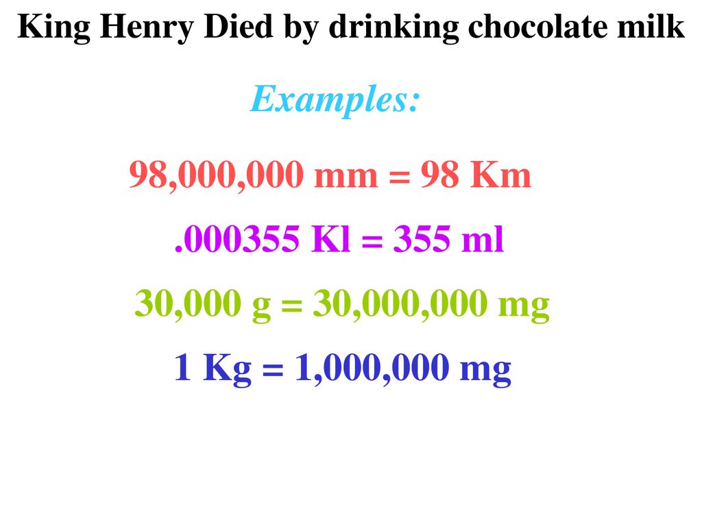 King Henry Died by drinking chocolate milk.