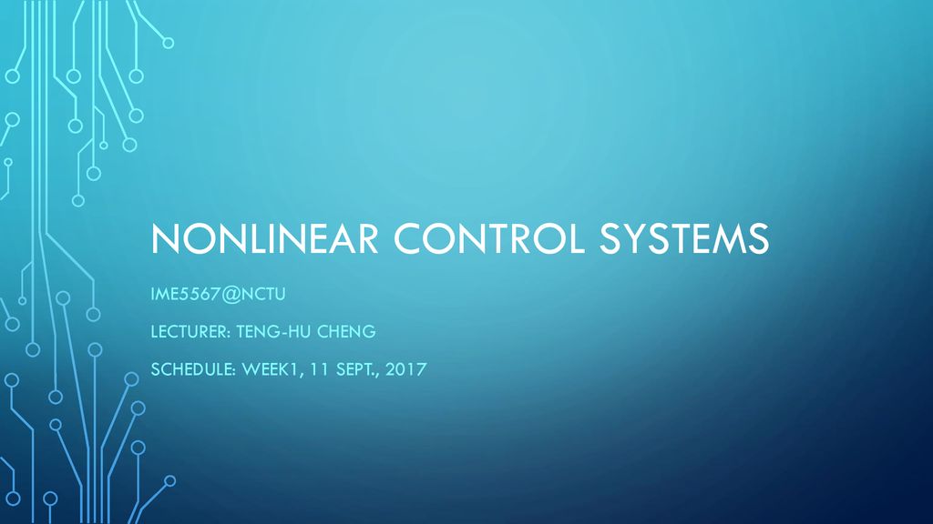 Nonlinear Control Systems - Ppt Download