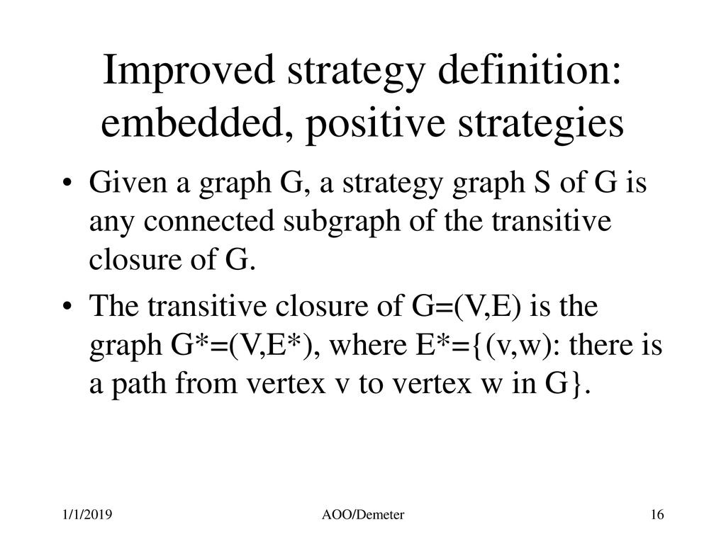 Specification And Efficient Implementation (Graph Theory Of OOP/OOD ...