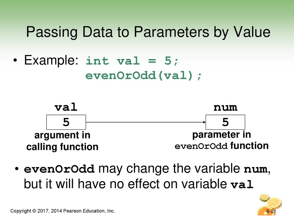 Passing Data to Parameters by Value