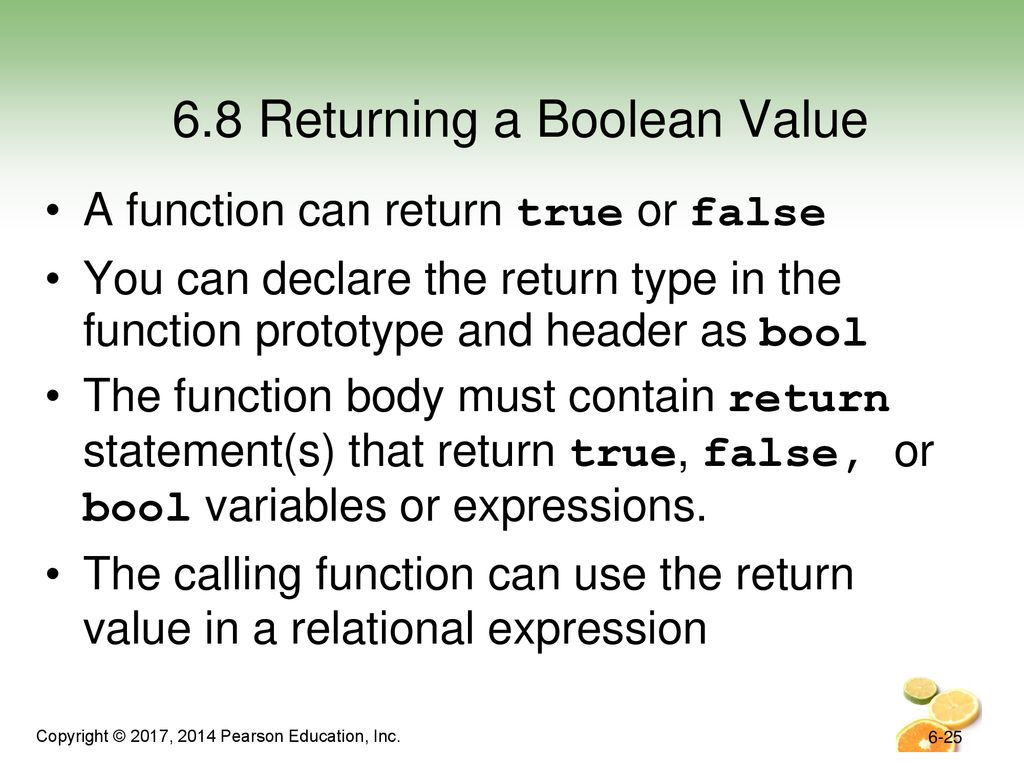 6.8 Returning a Boolean Value