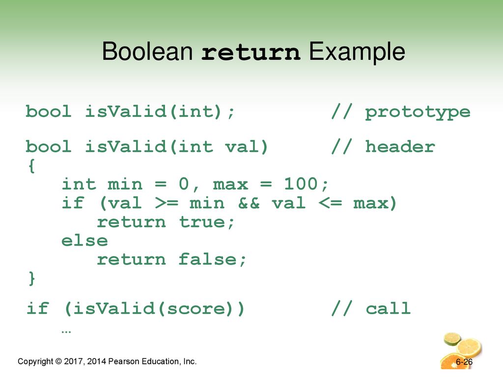 Boolean return Example