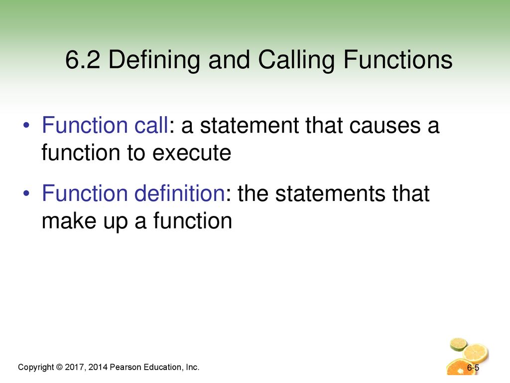 6.2 Defining and Calling Functions