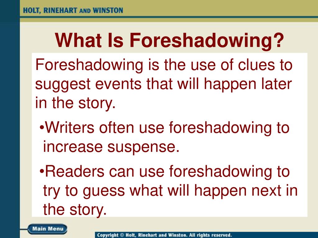 Suspense and Foreshadowing ppt download