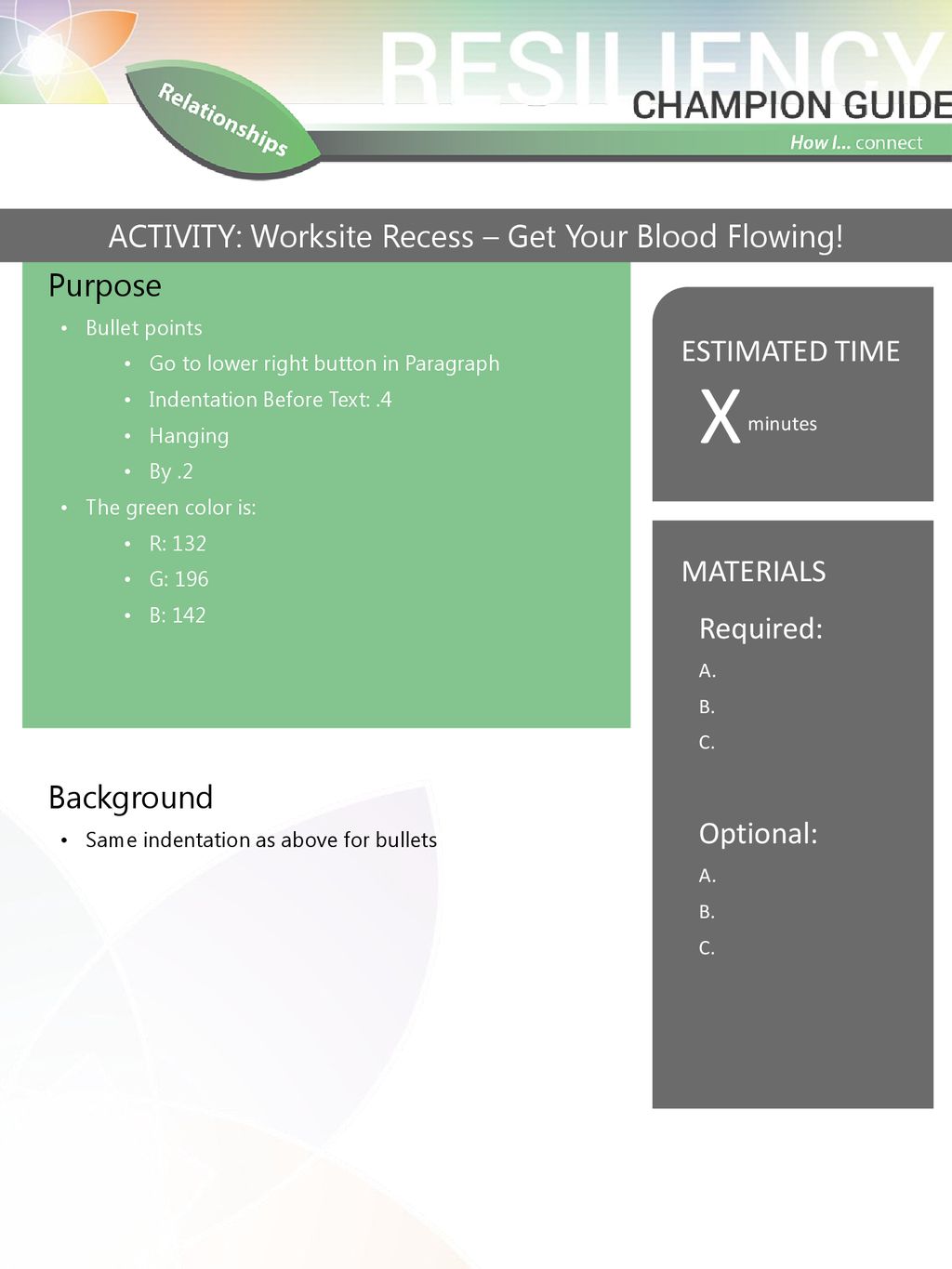 Activity worksite recess get your blood flowing ppt download