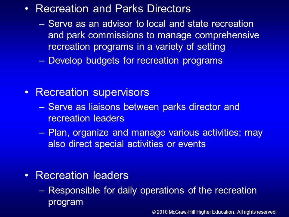 Recreation and Parks Directors