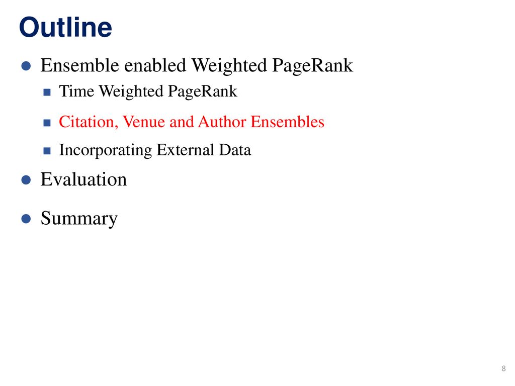 Ensemble Enabled Weighted Pagerank Ppt Download