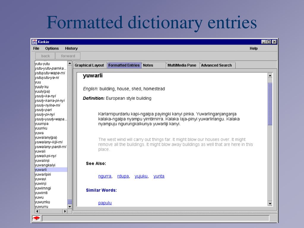 Kirrkirr: A Java-based visualisation tool for XML dictionaries of ...