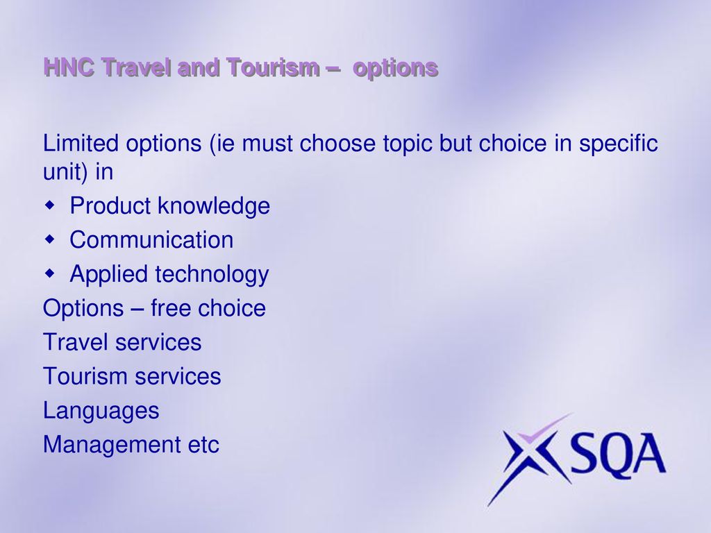 travel and tourism hnc