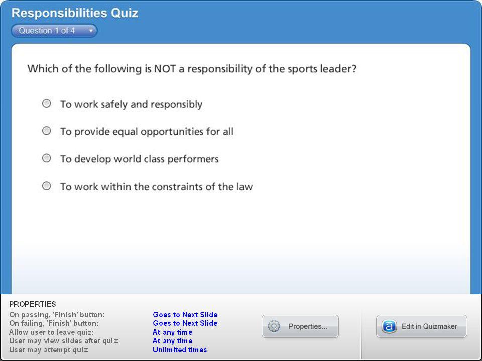 Responsibilities Quiz