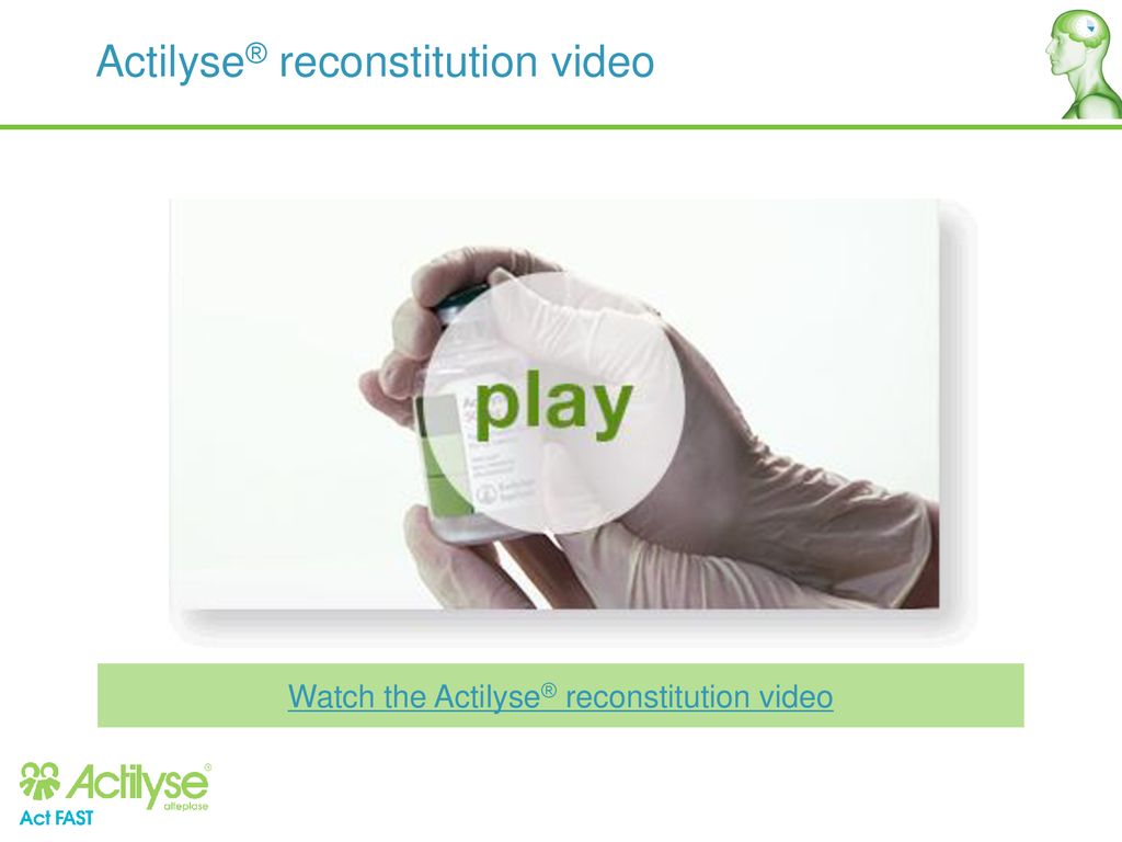 Actilyse® reconstitution video