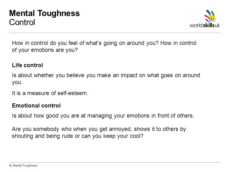 Mental Toughness Control