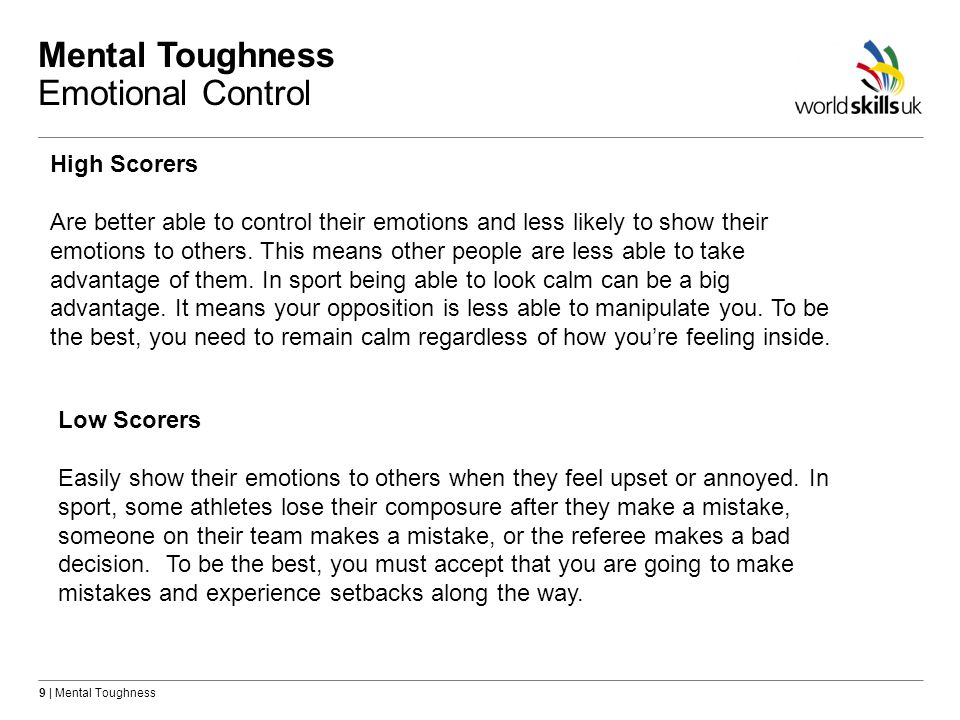 Mental Toughness Emotional Control
