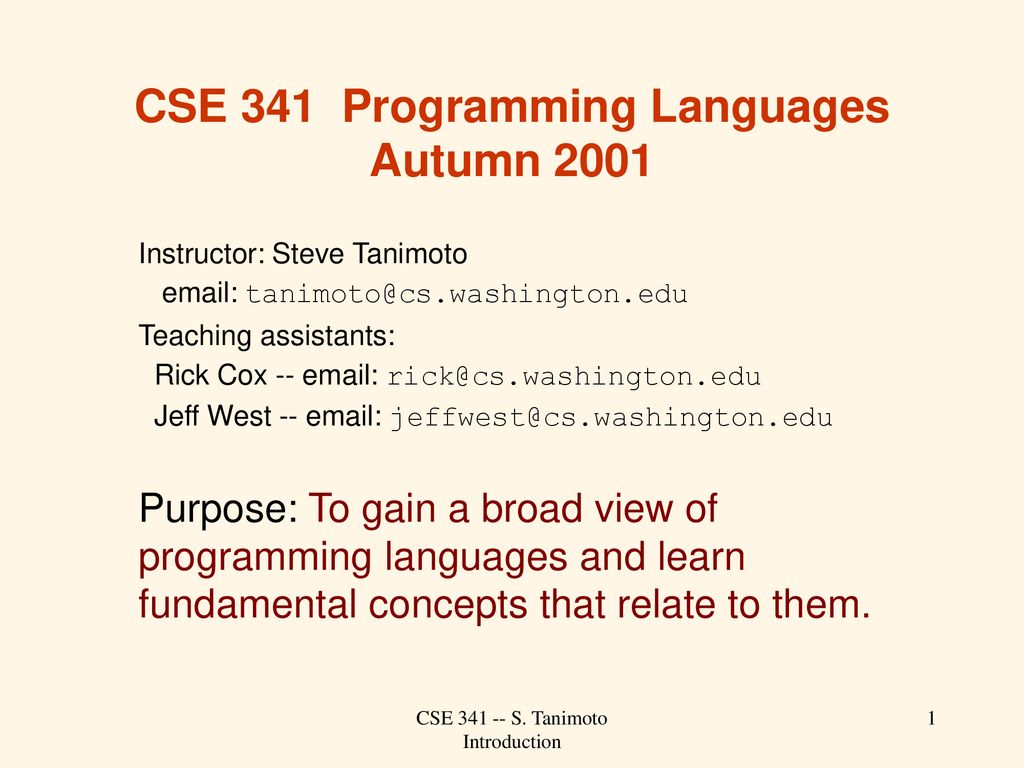 CSE 341 Programming Languages Autumn Ppt Download