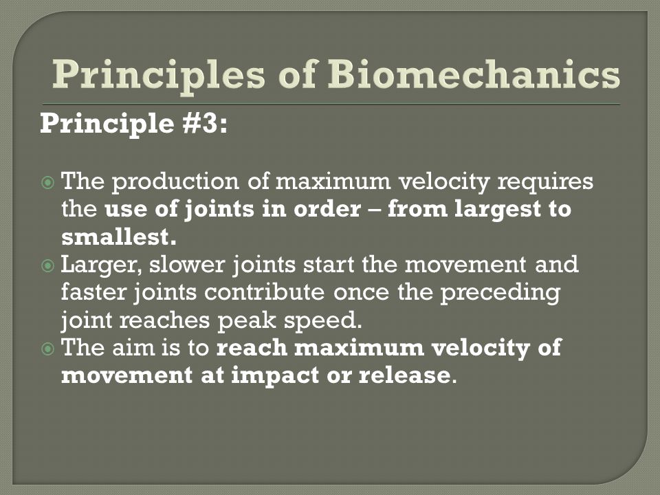 Principles of Biomechanics
