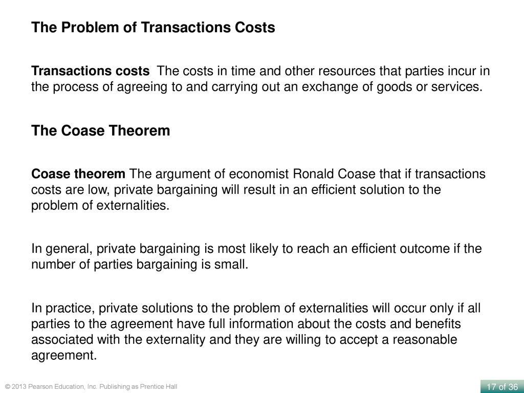 The Problem of Transactions Costs