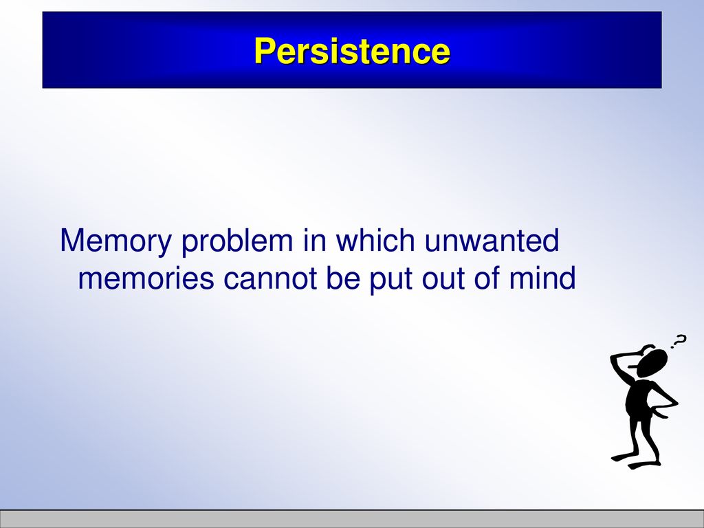 Persistence Memory problem in which unwanted memories cannot be put out of mind