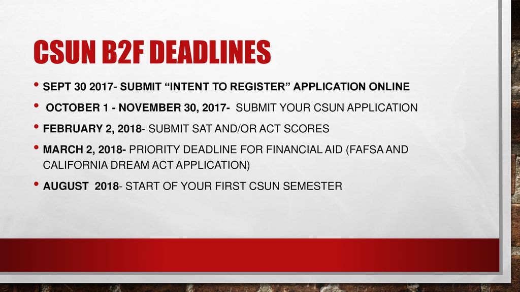 CSUN B2F Scholars Program - ppt download
