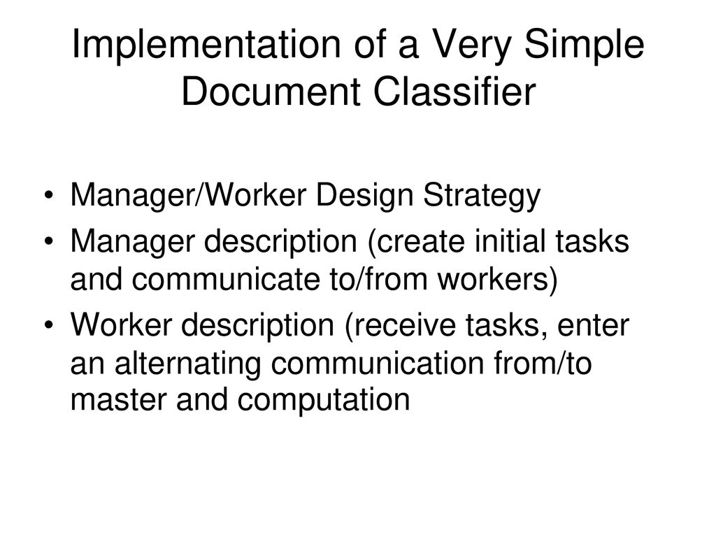 Implementation of a Very Simple Document Classifier