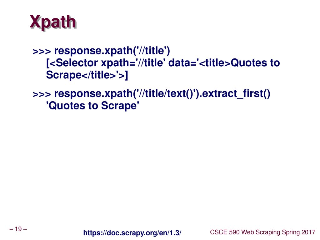 Csce 590 web scraping scrapy ii ppt download