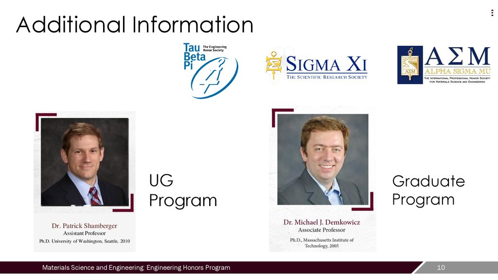 ENGR 181 Track Presentations Materials Science and Engineering (MSEN