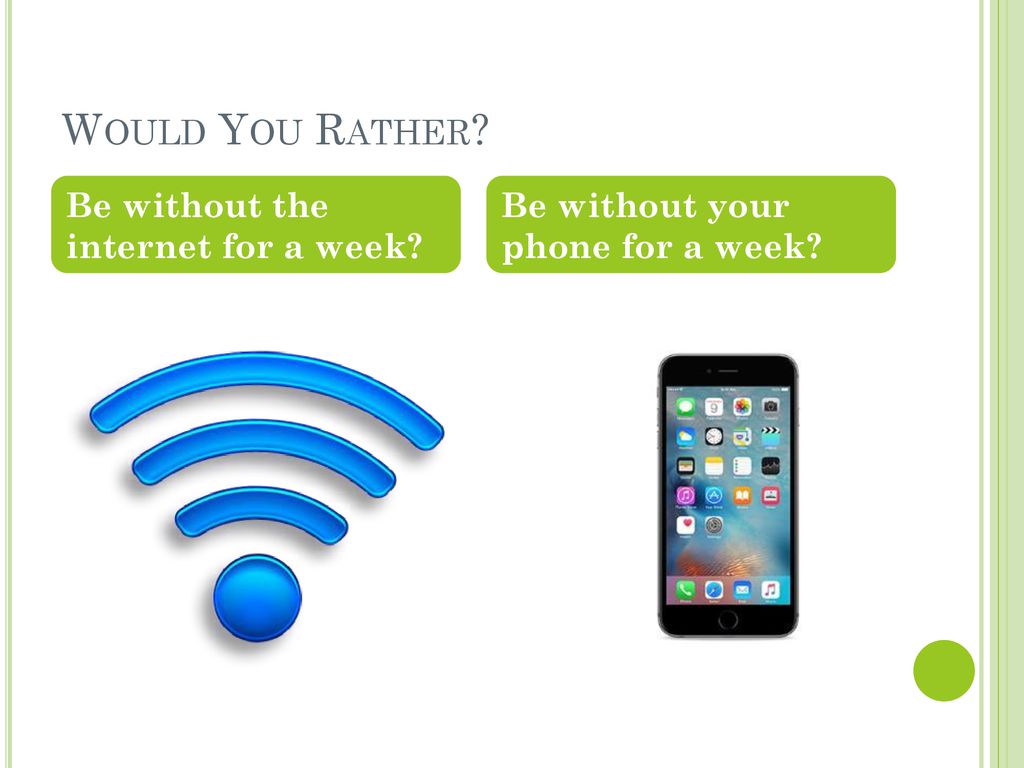 Would You Rather Be without the internet for a week