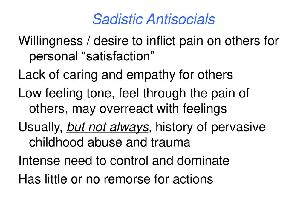 Antisocial Personality Approaches to Treatment ppt download
