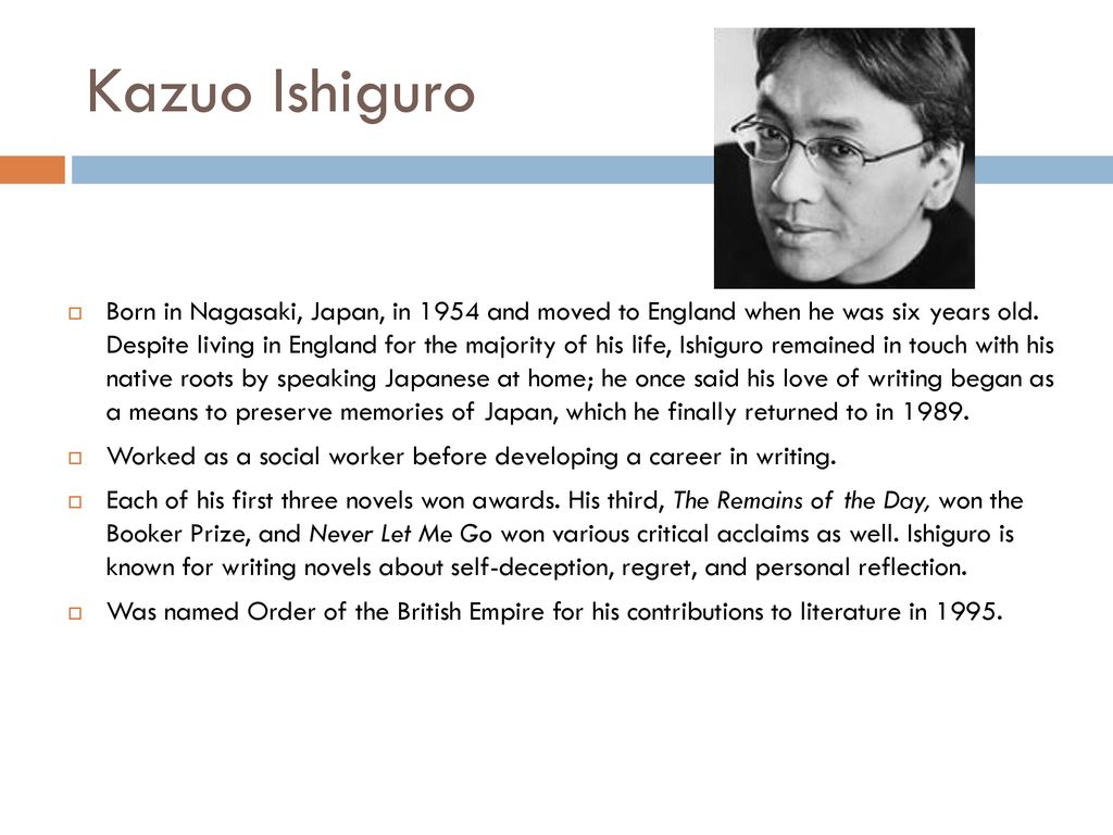 Never Let Me Go by Kazuo Ishiguro - ppt download