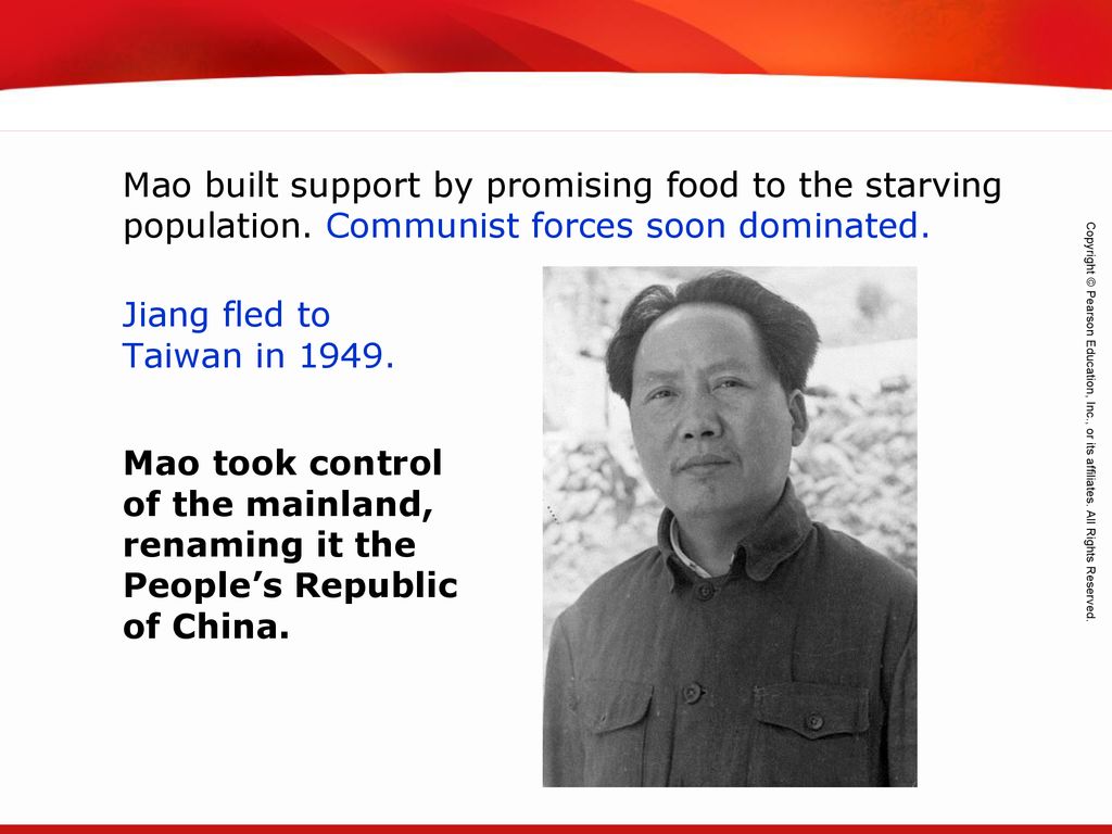Mao built support by promising food to the starving population